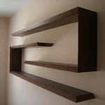 خرید شلف دیواری چوبی دیواری طرح مدرن - Image 2