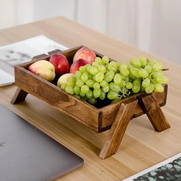 قیمت سینی میوه خوری چوبی پایه دار
